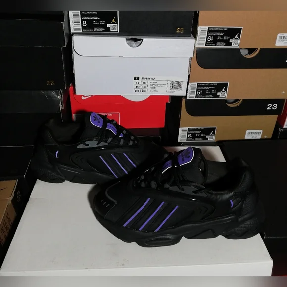 ADIDAS OZTRAL DEEPBLACK/PURPLE WOMEN'S US SIZE 6 BRAND NEW BUT NO BOX - Picture 6 of 12